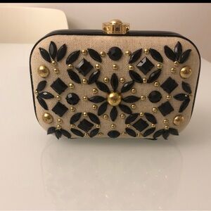 Rafe day/evening beaded bag with gold chain
